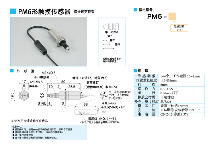 PM6形触摸传感器--